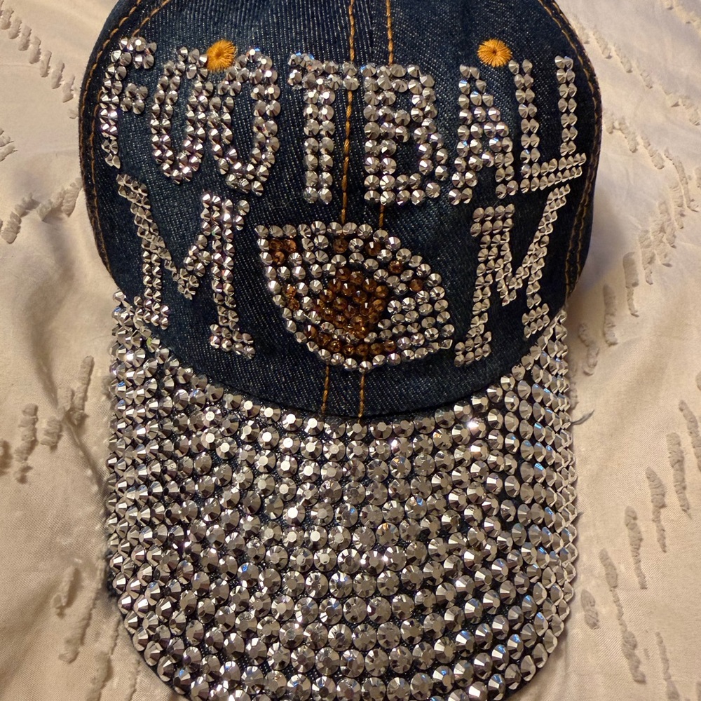Rhinestone Football Mom Cap